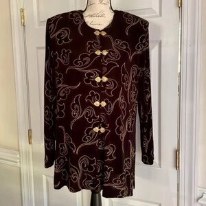 R&M Richards Burgundy Jacket with Gold Accents